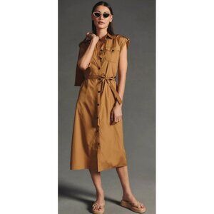 New Rag & Bone Women's Green Roxanne Utility Midi Shirt Dress Size S No belt